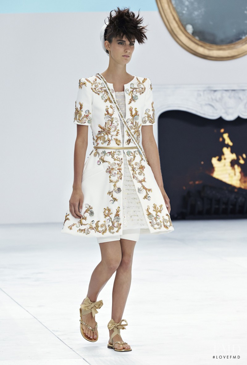 Marte Mei van Haaster featured in  the Chanel Haute Couture fashion show for Autumn/Winter 2014