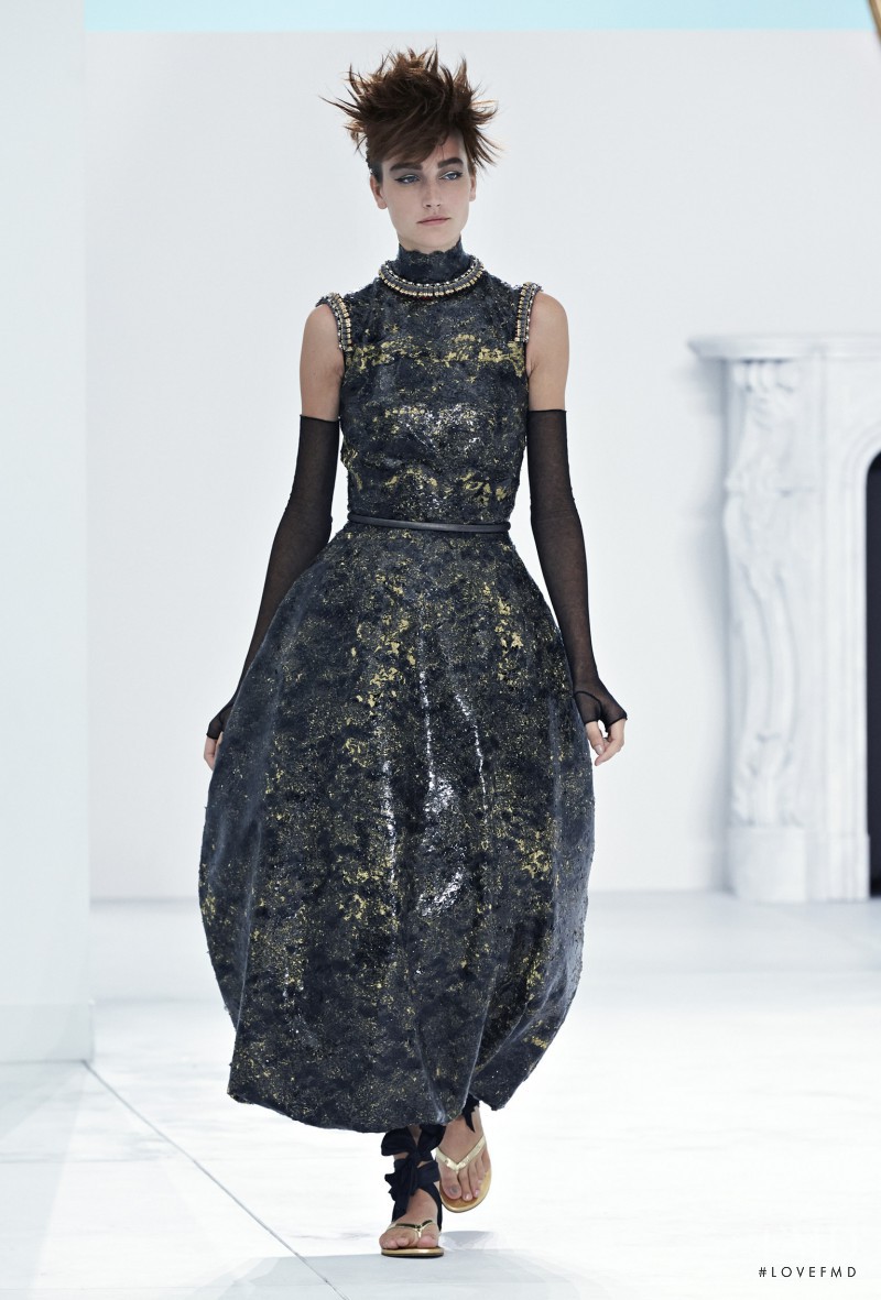Joséphine Le Tutour featured in  the Chanel Haute Couture fashion show for Autumn/Winter 2014
