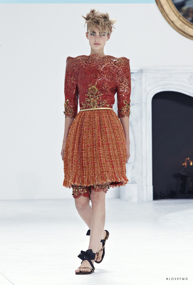 Maartje Verhoef featured in  the Chanel Haute Couture fashion show for Autumn/Winter 2014