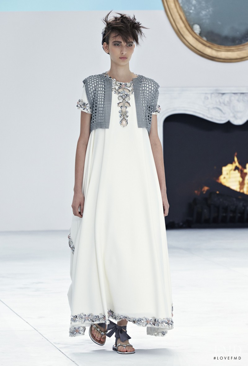 Waleska Gorczevski featured in  the Chanel Haute Couture fashion show for Autumn/Winter 2014