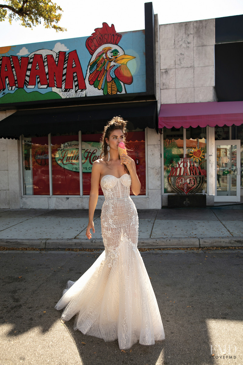 Robin Holzken featured in  the Berta Bridal Miami Collection lookbook for Spring/Summer 2019