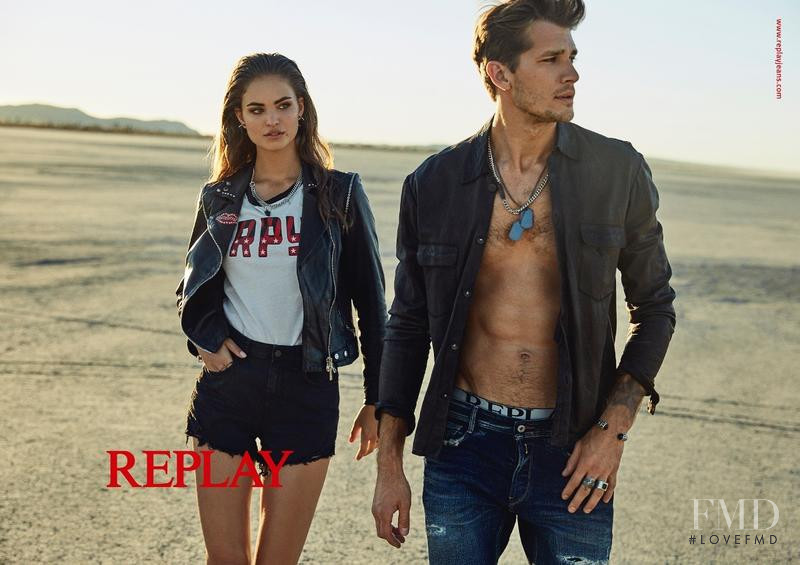 Robin Holzken featured in  the Replay Jeans advertisement for Spring/Summer 2018