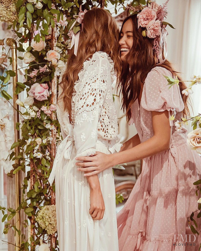 Kelsey Merritt featured in  the LoveShackFancy advertisement for Spring/Summer 2019