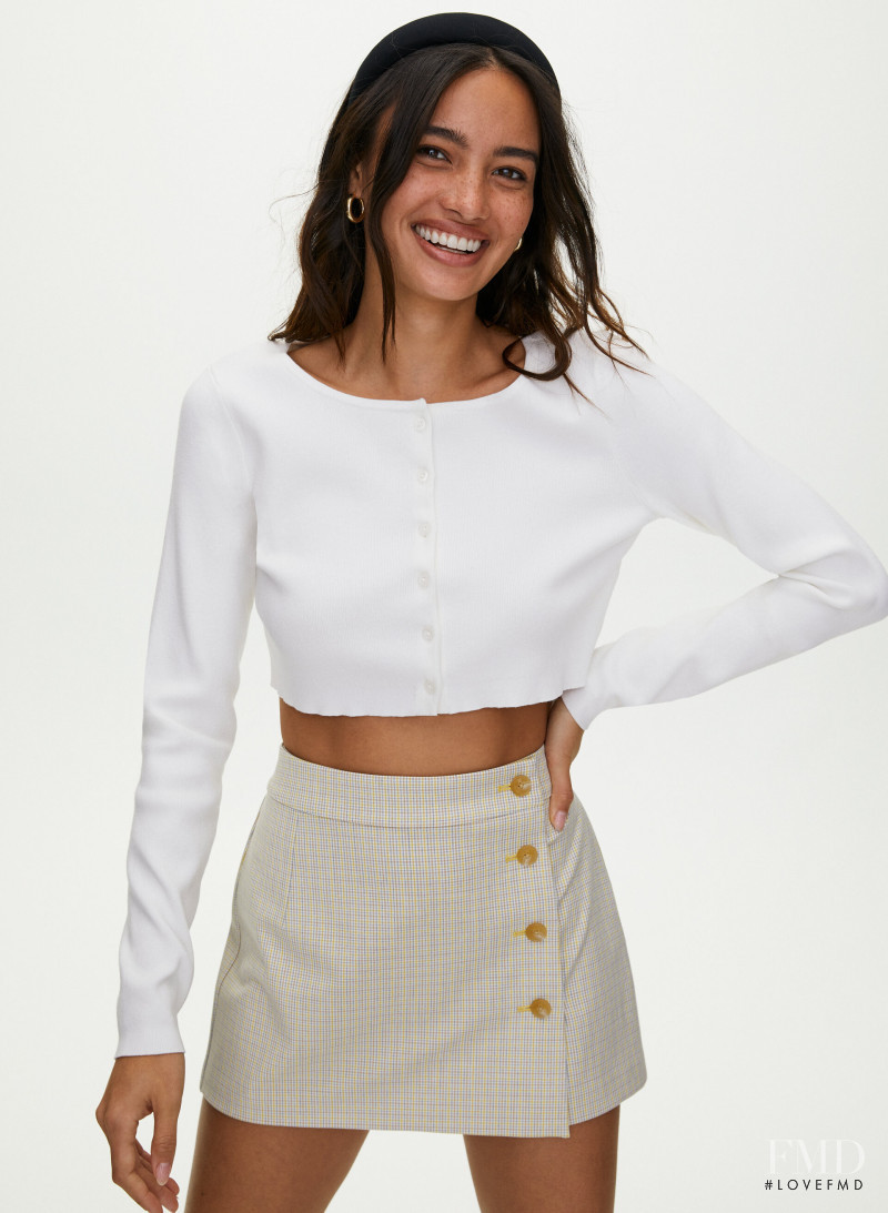 Kelsey Merritt featured in  the Aritzia catalogue for Spring/Summer 2020