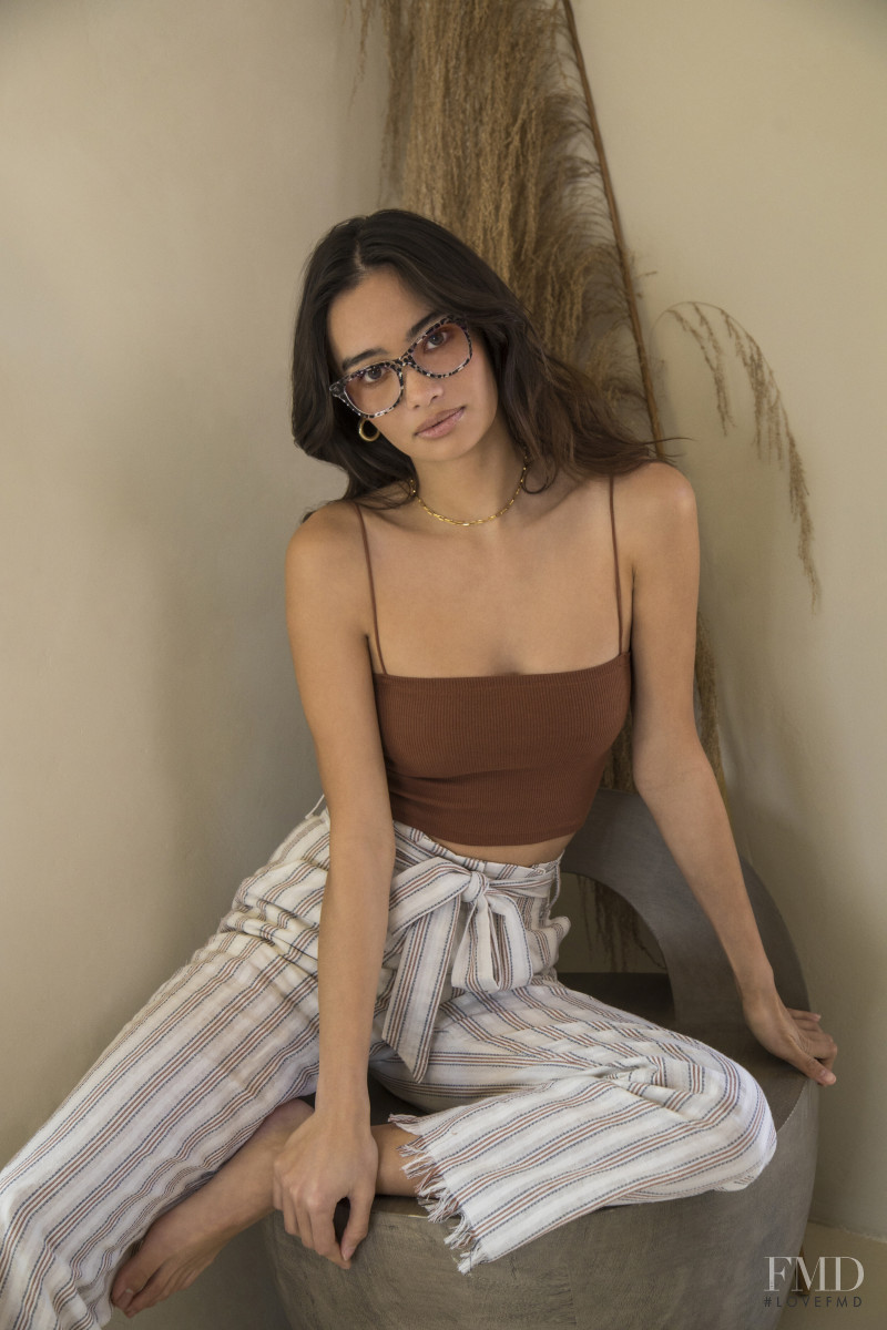 Kelsey Merritt featured in  the Diff Eyewear advertisement for Autumn/Winter 2020