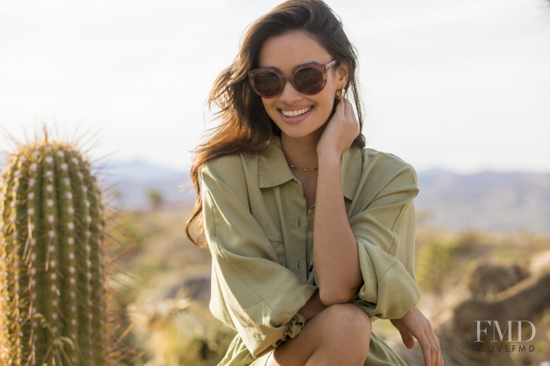 Kelsey Merritt featured in  the Diff Eyewear advertisement for Autumn/Winter 2020