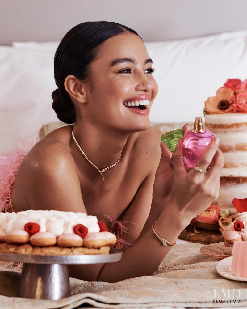 Kelsey Merritt featured in  the Bulgari Perfume advertisement for Summer 2021