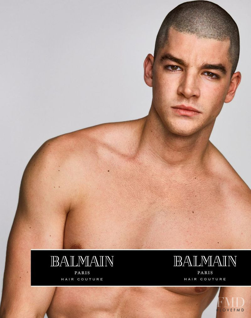 Tarik Lakehal featured in  the Balmain Hair Couture advertisement for Spring/Summer 2018