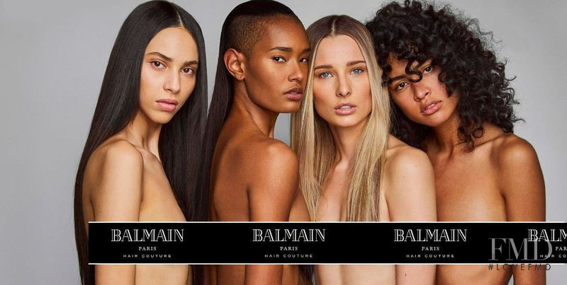 Luz Pavon featured in  the Balmain Hair Couture advertisement for Spring/Summer 2018