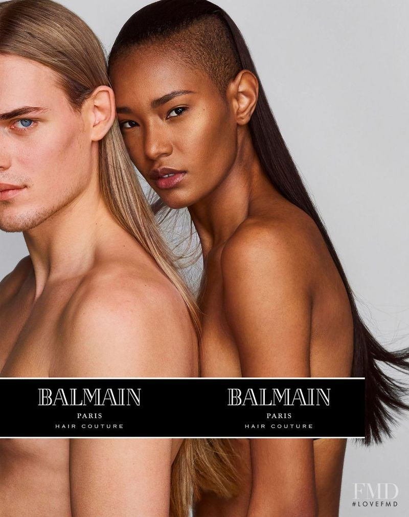 Ton Heukels featured in  the Balmain Hair Couture advertisement for Spring/Summer 2018