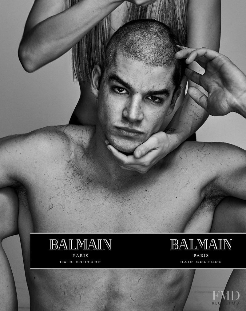 Tarik Lakehal featured in  the Balmain Hair Couture advertisement for Spring/Summer 2018