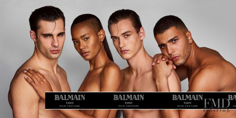 Elliot Meeten featured in  the Balmain Hair Couture advertisement for Spring/Summer 2018