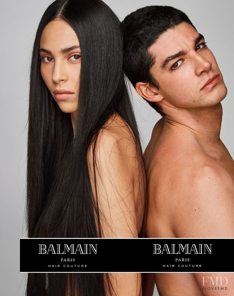 Tarik Lakehal featured in  the Balmain Hair Couture advertisement for Spring/Summer 2018