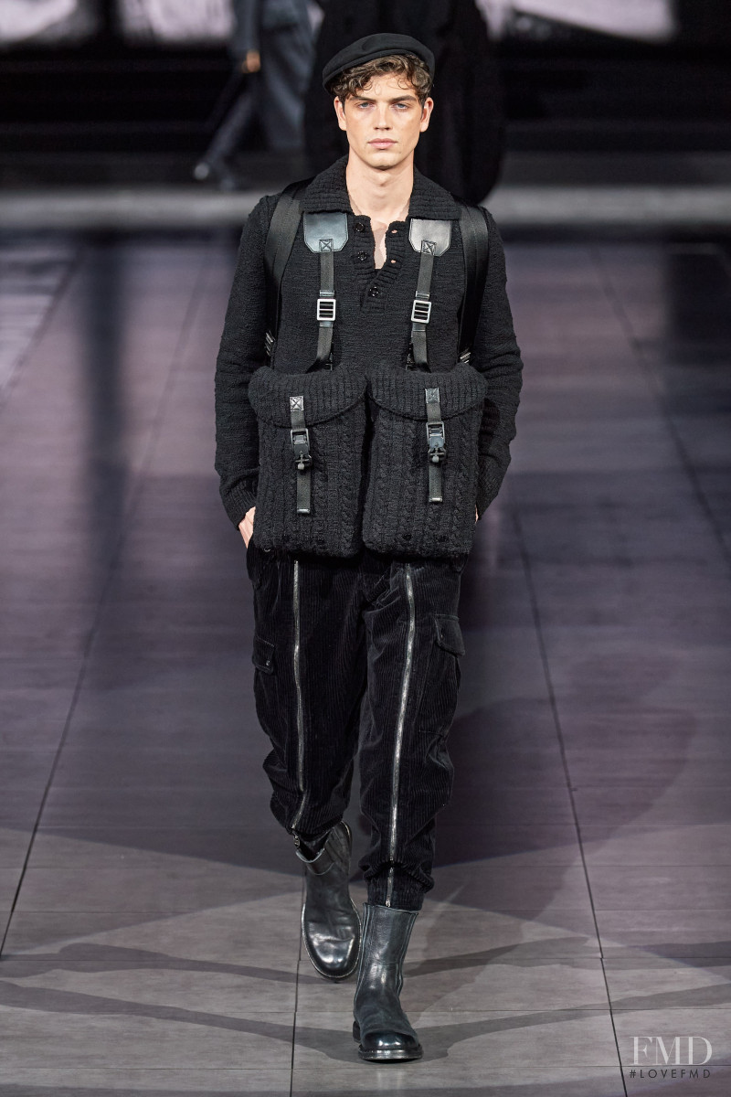 Lucas Prada featured in  the Dolce & Gabbana fashion show for Autumn/Winter 2020