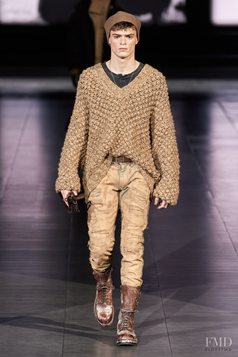 Mattia Giovannoni featured in  the Dolce & Gabbana fashion show for Autumn/Winter 2020