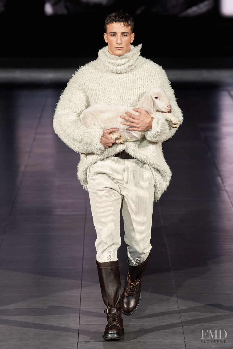 Aldo Londero featured in  the Dolce & Gabbana fashion show for Autumn/Winter 2020