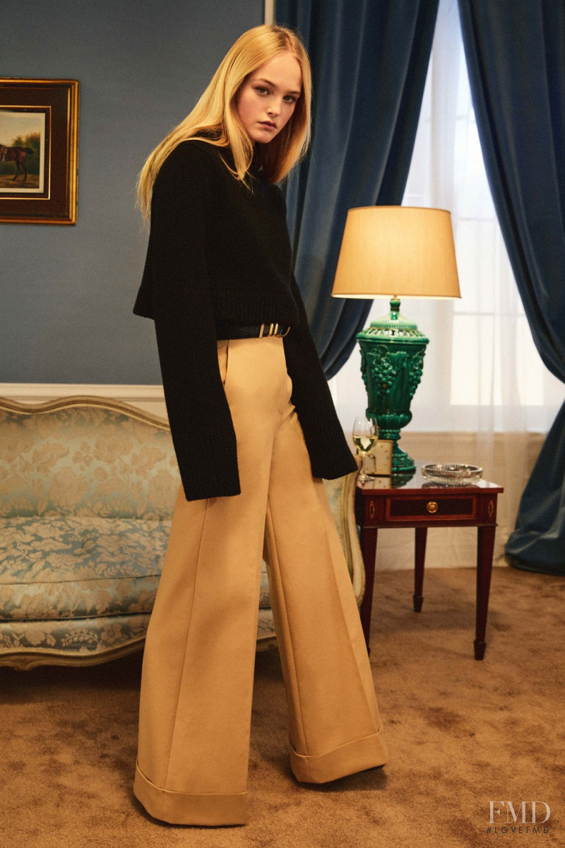 Jean Campbell featured in  the Khaite lookbook for Pre-Fall 2018