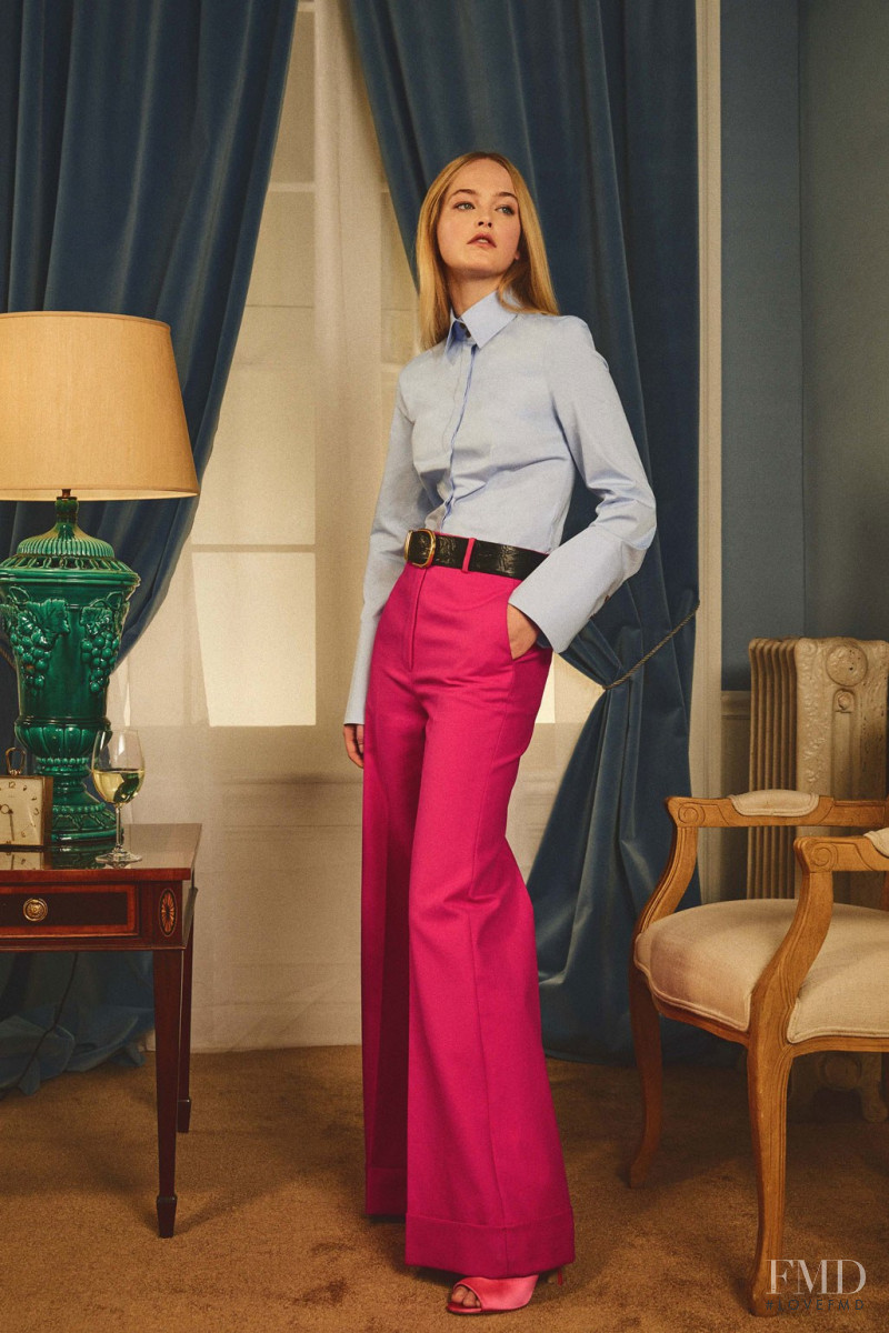 Jean Campbell featured in  the Khaite lookbook for Pre-Fall 2018