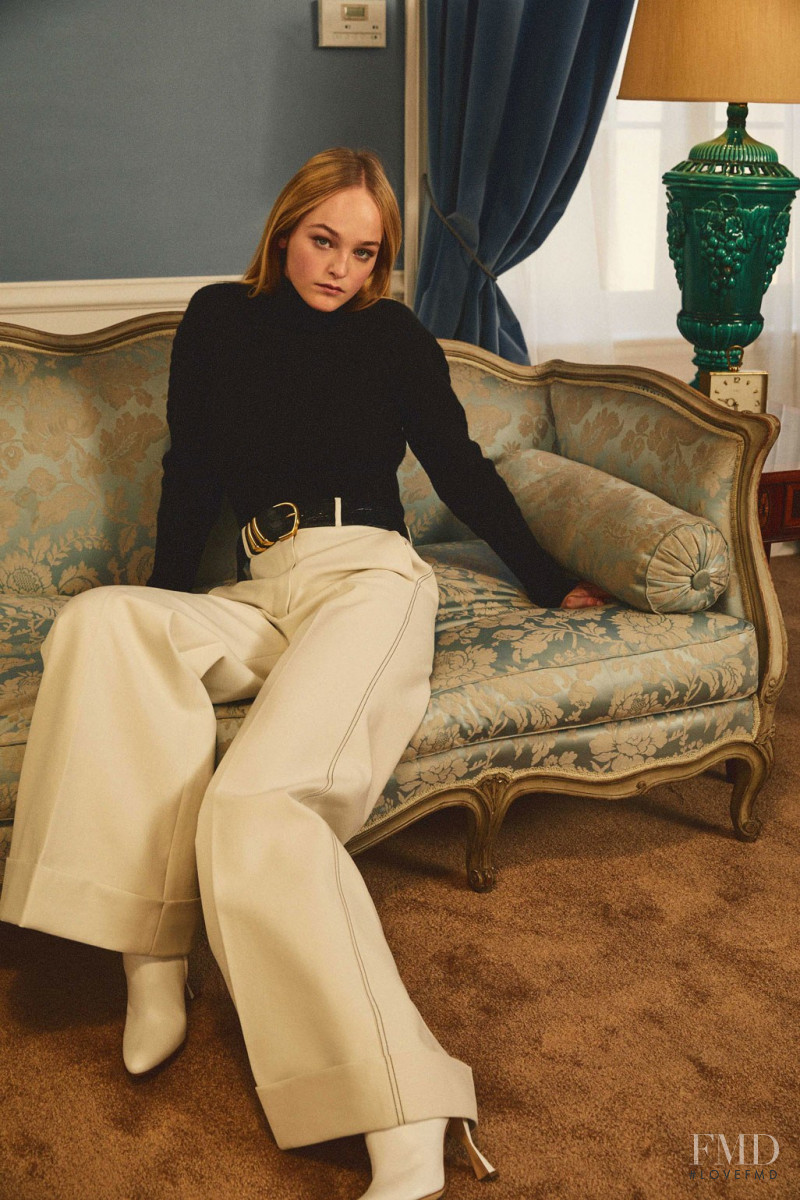 Jean Campbell featured in  the Khaite lookbook for Pre-Fall 2018