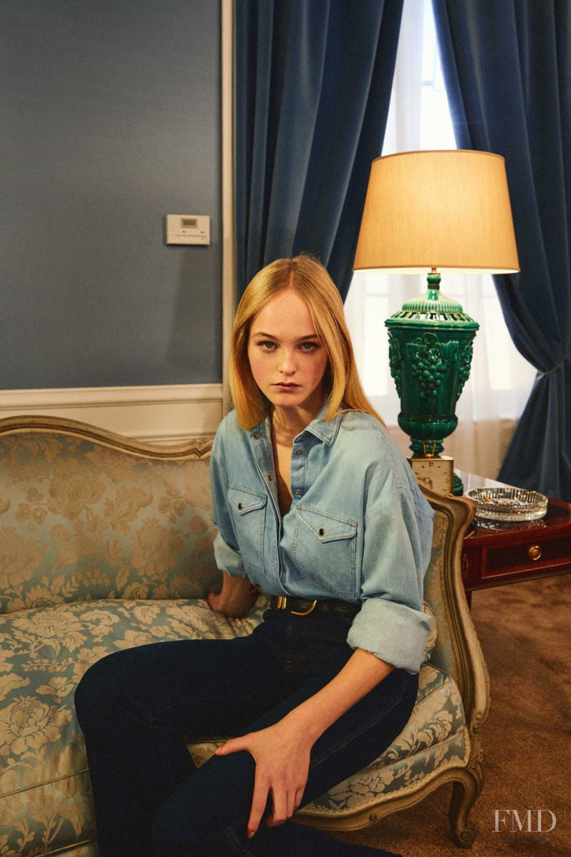 Jean Campbell featured in  the Khaite lookbook for Pre-Fall 2018