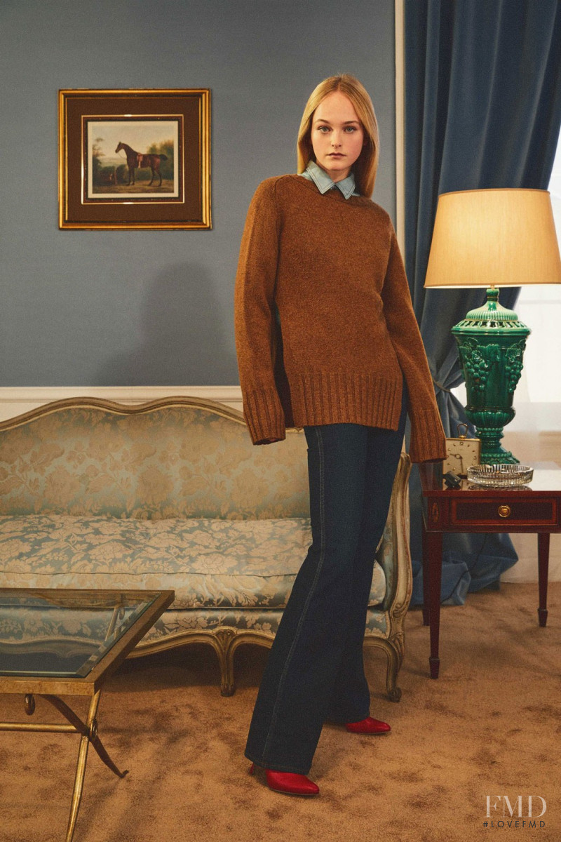 Jean Campbell featured in  the Khaite lookbook for Pre-Fall 2018