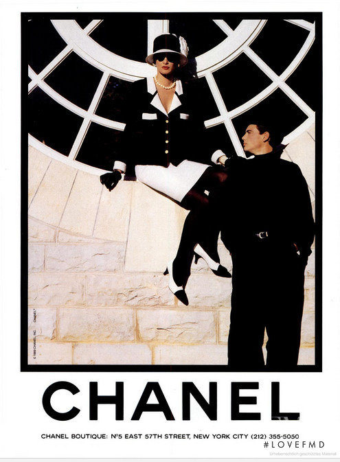 Ines de la Fressange featured in  the Chanel advertisement for Spring/Summer 1989