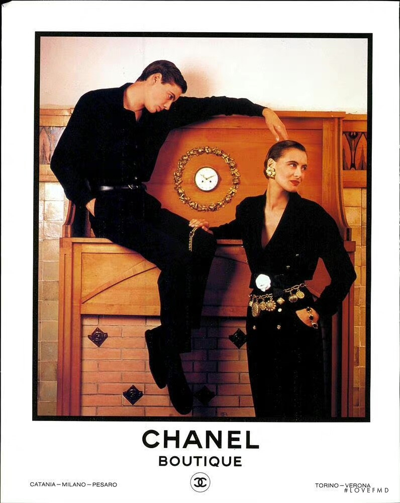 Ines de la Fressange featured in  the Chanel advertisement for Spring/Summer 1989