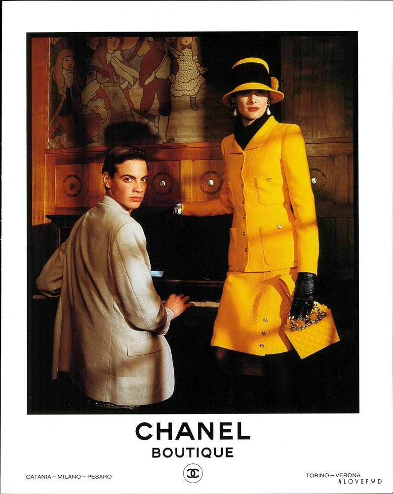 Ines de la Fressange featured in  the Chanel advertisement for Spring/Summer 1989