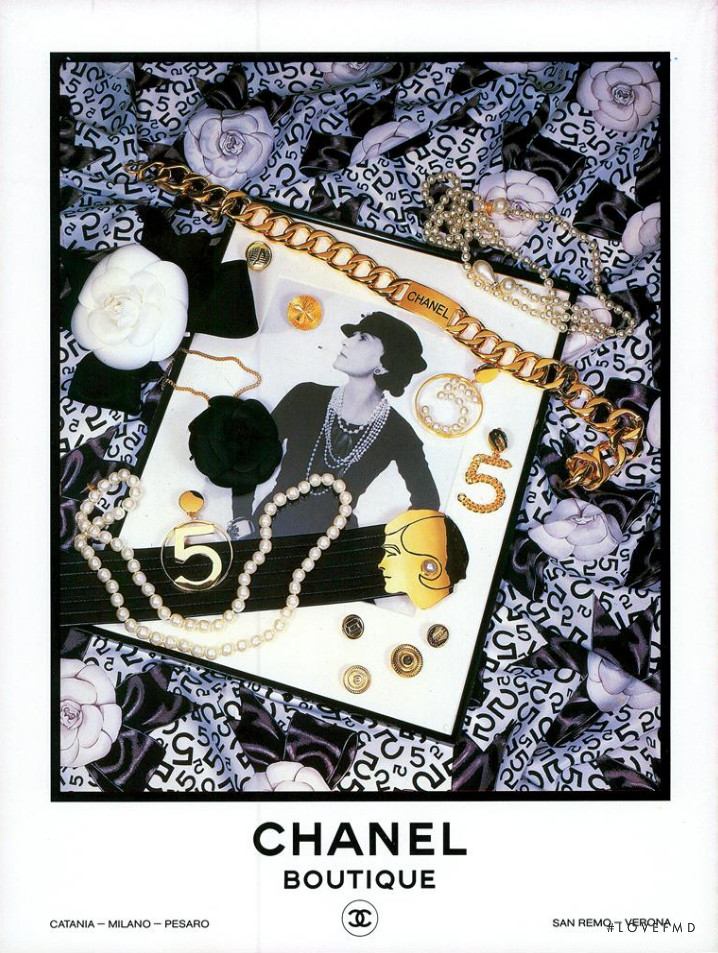 Ines de la Fressange featured in  the Chanel advertisement for Spring/Summer 1987