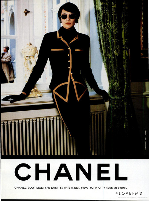 Ines de la Fressange featured in  the Chanel advertisement for Autumn/Winter 1989