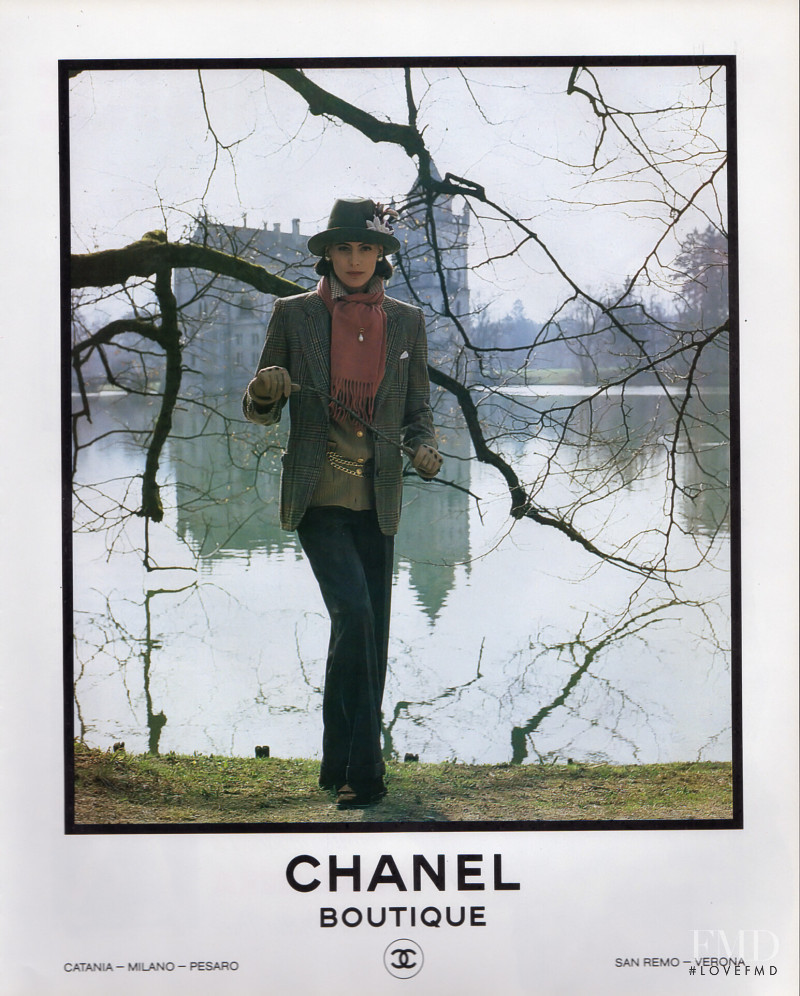 Ines de la Fressange featured in  the Chanel advertisement for Autumn/Winter 1988