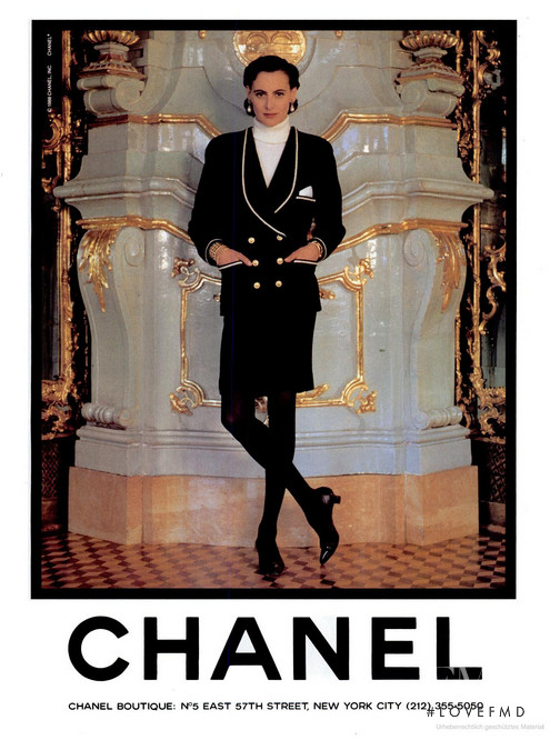 Ines de la Fressange featured in  the Chanel advertisement for Autumn/Winter 1988