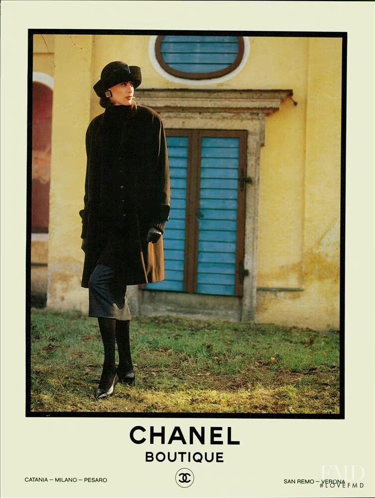 Ines de la Fressange featured in  the Chanel advertisement for Autumn/Winter 1988