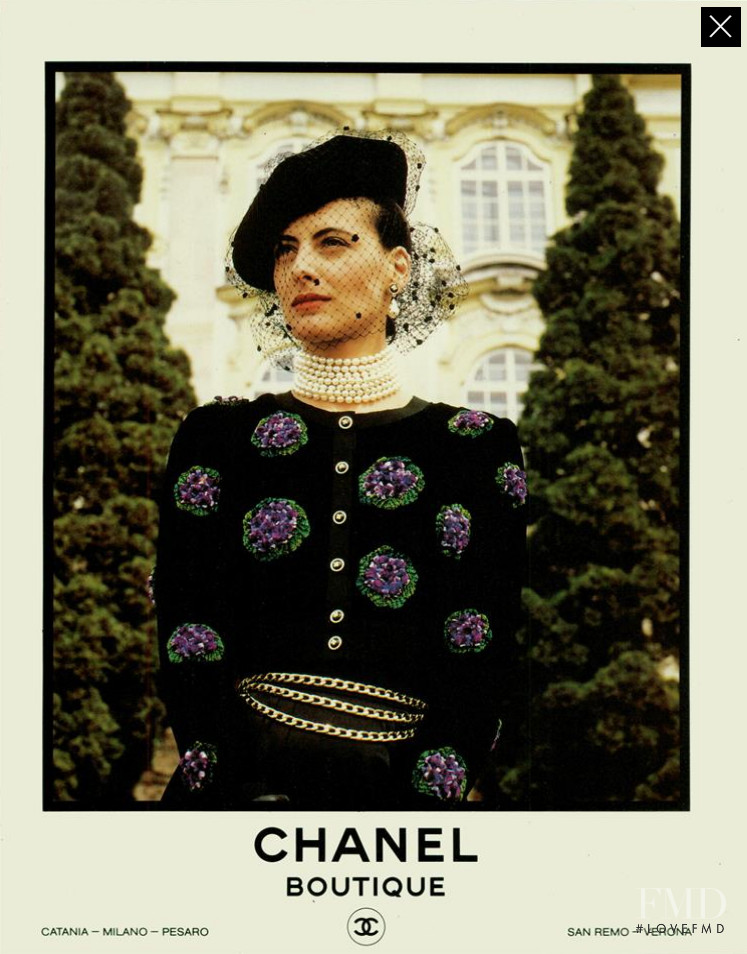 Ines de la Fressange featured in  the Chanel advertisement for Autumn/Winter 1988