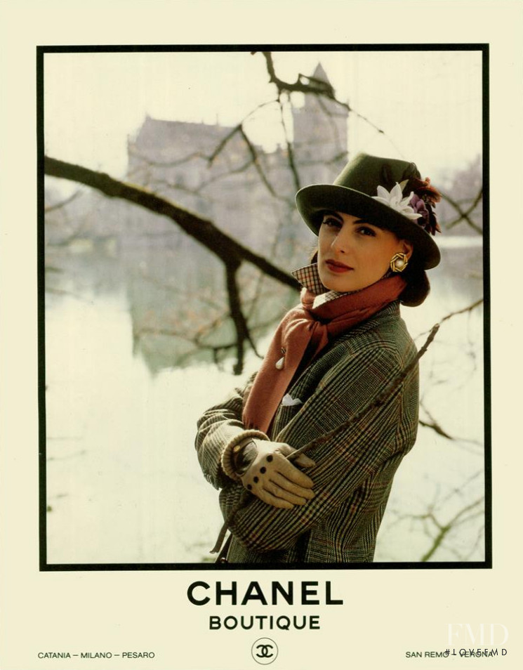Ines de la Fressange featured in  the Chanel advertisement for Autumn/Winter 1988