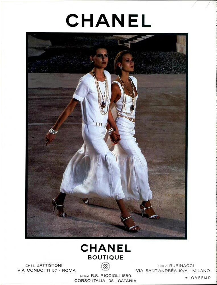 Ines de la Fressange featured in  the Chanel advertisement for Spring/Summer 1984