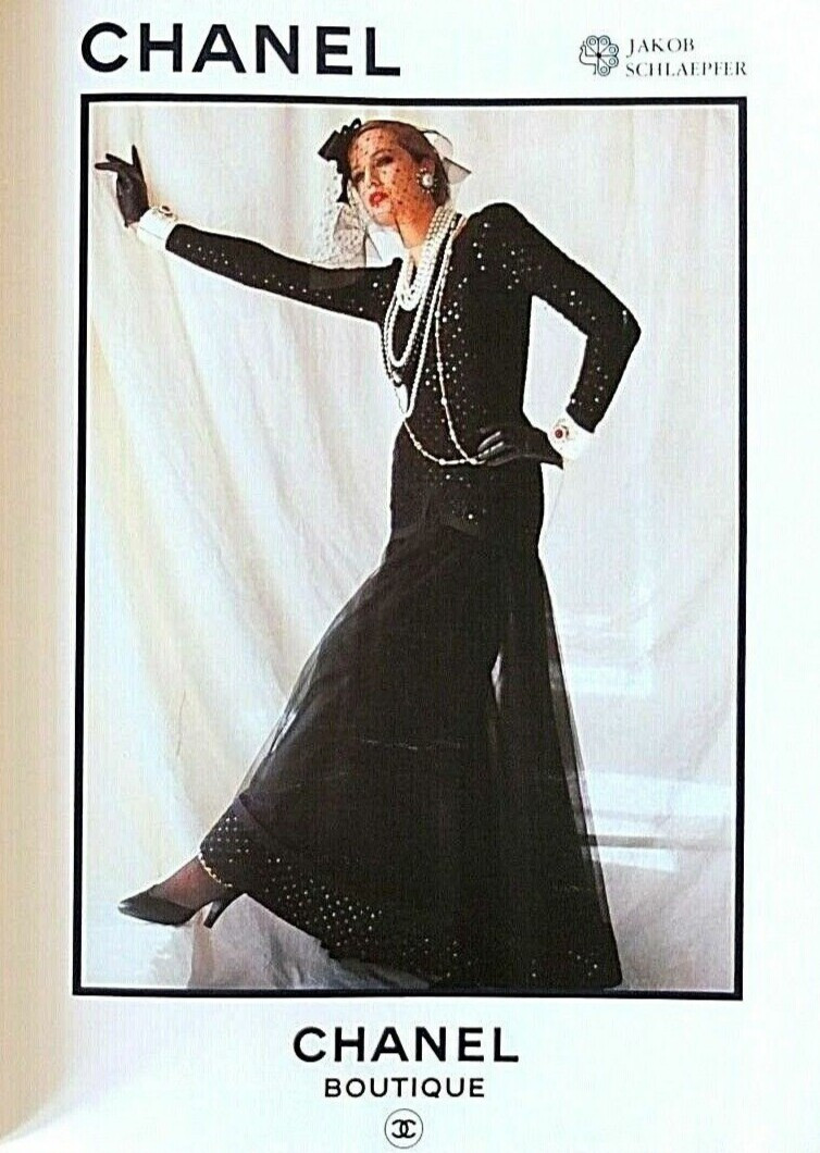 Bonnie Berman featured in  the Chanel advertisement for Autumn/Winter 1983