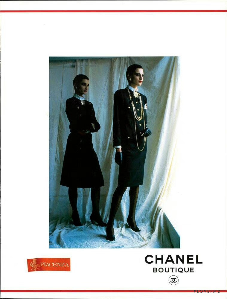 Ines de la Fressange featured in  the Chanel advertisement for Autumn/Winter 1983