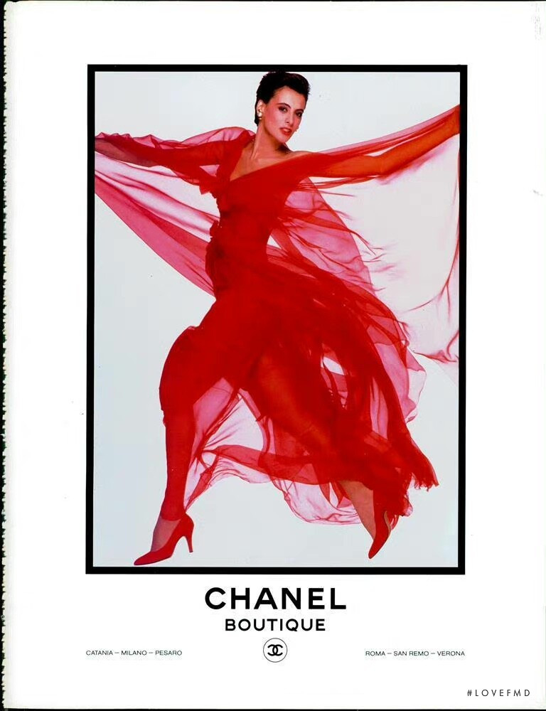 Ines de la Fressange featured in  the Chanel advertisement for Spring/Summer 1985