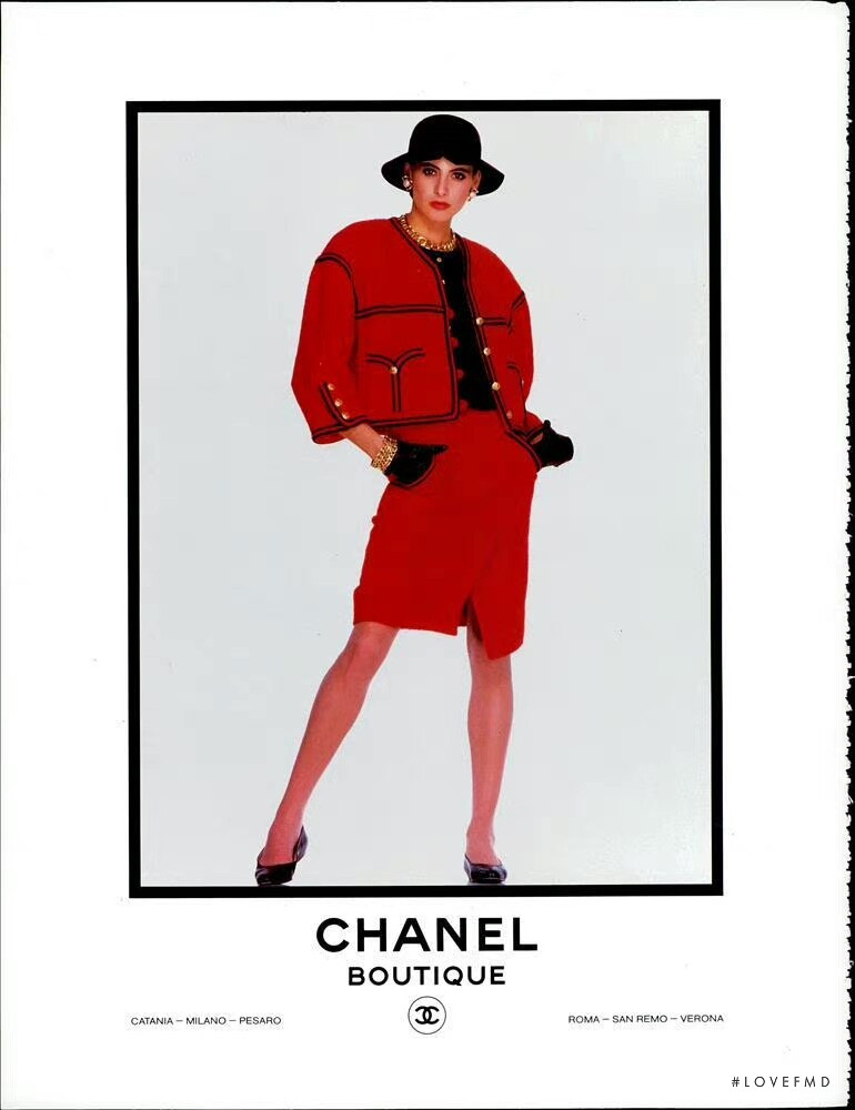 Ines de la Fressange featured in  the Chanel advertisement for Spring/Summer 1985