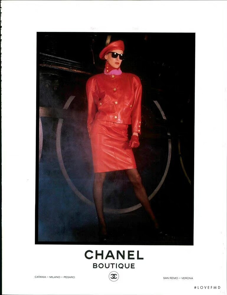 Ines de la Fressange featured in  the Chanel advertisement for Autumn/Winter 1985