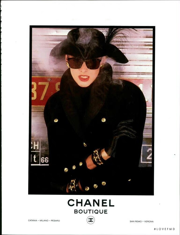 Ines de la Fressange featured in  the Chanel advertisement for Autumn/Winter 1985