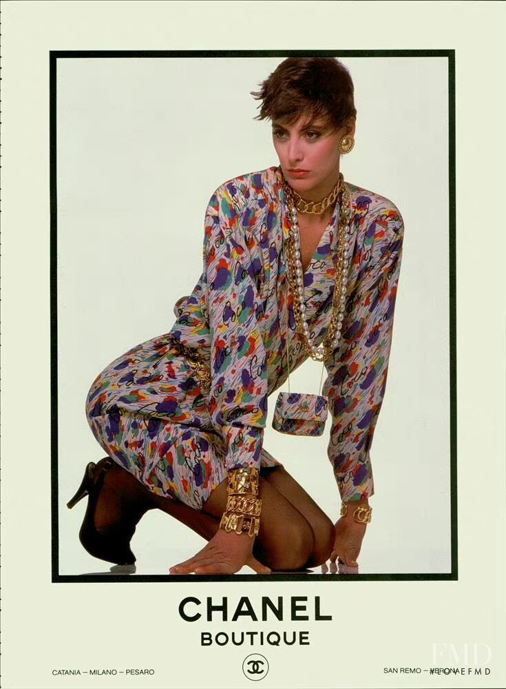 Ines de la Fressange featured in  the Chanel advertisement for Spring/Summer 1986