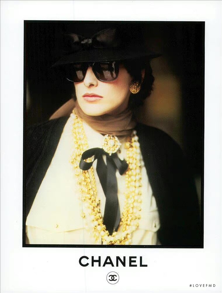 Ines de la Fressange featured in  the Chanel advertisement for Autumn/Winter 1986