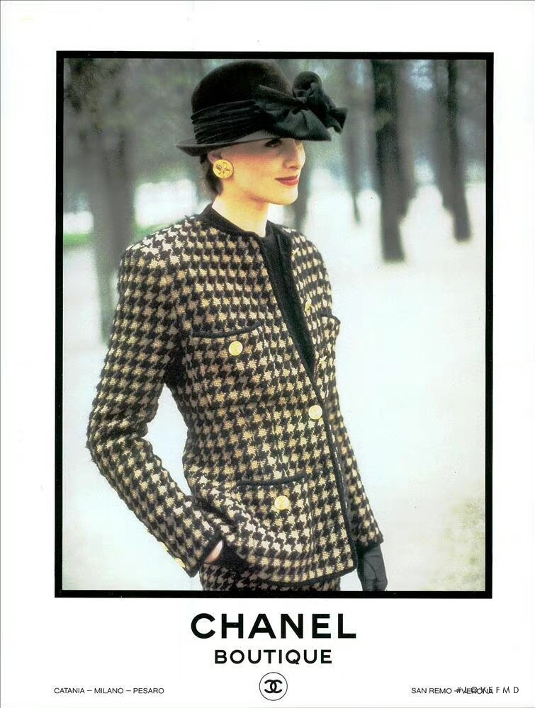 Ines de la Fressange featured in  the Chanel advertisement for Autumn/Winter 1986