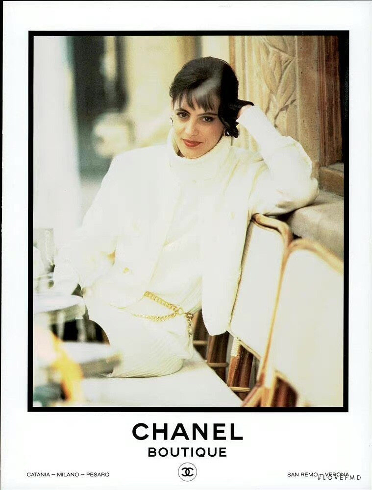 Ines de la Fressange featured in  the Chanel advertisement for Autumn/Winter 1987