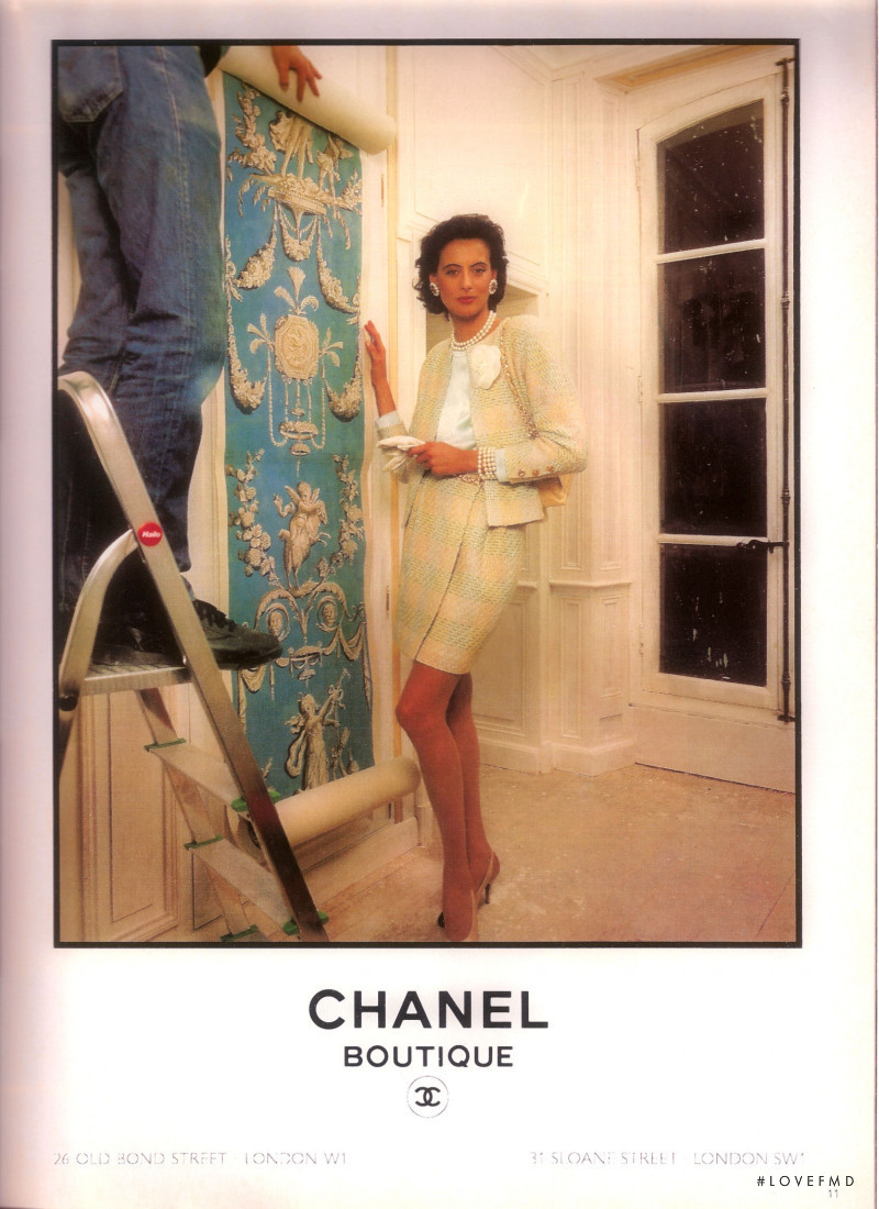 Ines de la Fressange featured in  the Chanel advertisement for Spring/Summer 1988