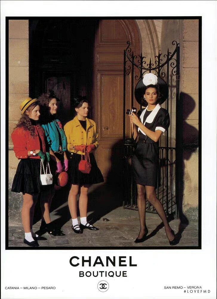 Ines de la Fressange featured in  the Chanel advertisement for Spring/Summer 1988
