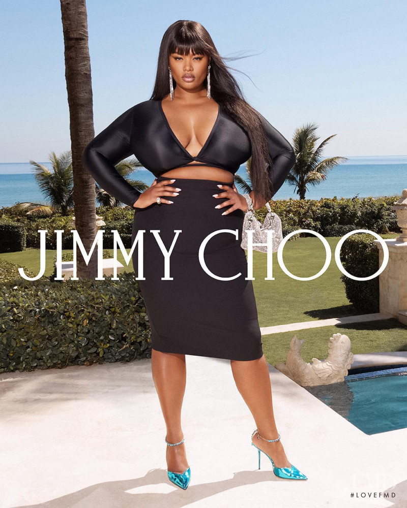 Precious Lee featured in  the Jimmy Choo advertisement for Summer 2022