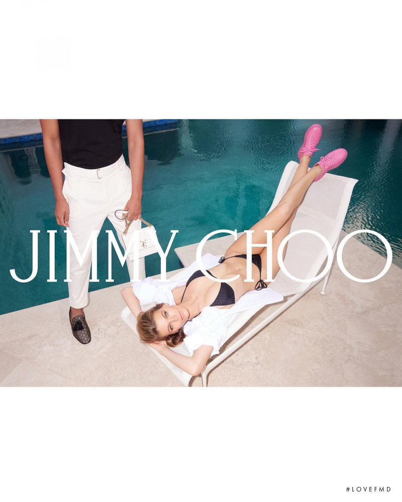 Madison Headrick featured in  the Jimmy Choo advertisement for Summer 2022